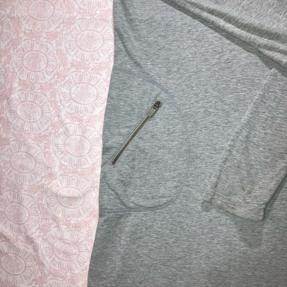 Athleta Enchanted Women’s L grey v-neck sweatshirt dress with zipper pockets - Picture 8 of 12